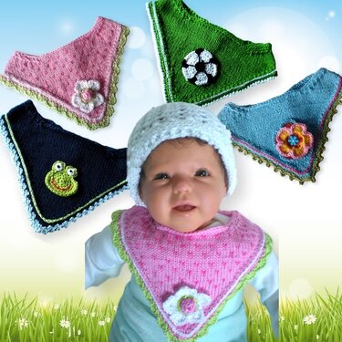 Halstuch Bandana für Babies und Kleinkinder - Stricken