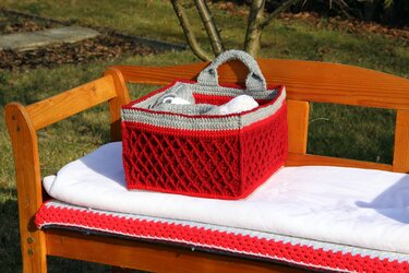 Viereckiger Korb mit Gittermuster - Häkelanleitung