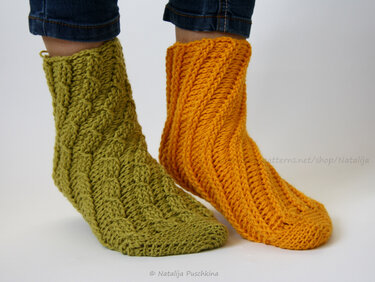 Socken häkeln ohne Ferse - Spiralsocken für Erwachsene und Kinder