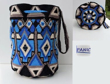 Wayùlia Tapestry häkeln, Mochila Umhängetasche Iguana