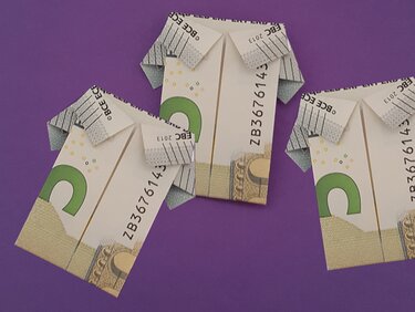 Origami Geldschein Hemd (*) - Basteln