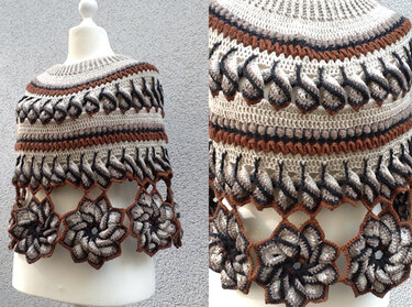 Holzrad-Poncho - Häkeln