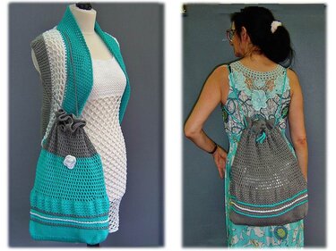 Häkelanleitung Einkaufsnetz-Rucksack / (Zug-)Beutel HUCKEPACK