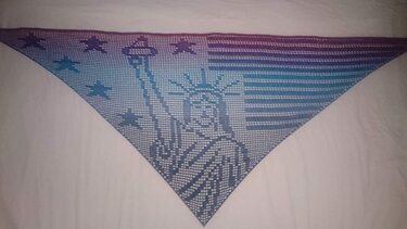 Motivtuch Lady Liberty, Dreieckstuch, Häkelanleitung