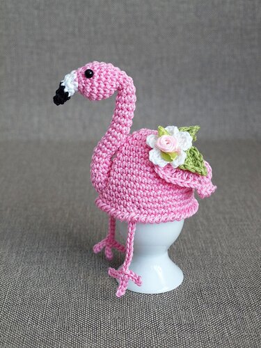 Häkelanleitung Eierwärmer Flamingo