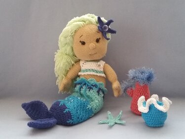 Häkelanleitung Puppe, Stella die kleine Meerjungfrau