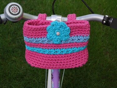 Häkelanleitung Fahrradtasche mit Lederboden