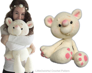 122 Crochet Pattern - Huggable bear Shunya - Amigurumi soft toy PDF file by Pertseva Cp