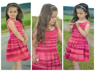 - ROSIE - Batikkleid häkeln, für Größe 116-122, Kleid, Häkelkleid, Sommerkleid, Mädchen, Sommermode - Bild 3