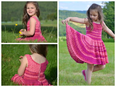 - ROSIE - Batikkleid häkeln, für Größe 116-122, Kleid, Häkelkleid, Sommerkleid, Mädchen, Sommermode - Bild 5