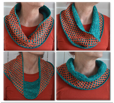 Reversible Diamond Cowl Scarflette - Crochet