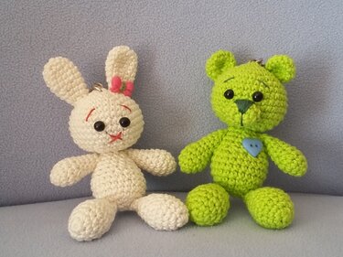 Häkelanleitung Schlüsselanhänger / Taschenbaumler, Polly & Paule