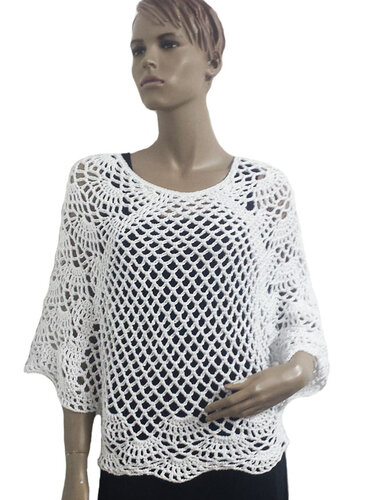 Häkelanleitung weites Shirt Größe 34 bis 48