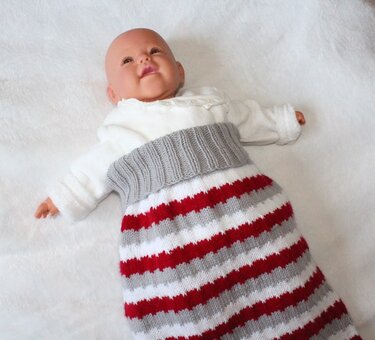 Strickanleitung Baby-Schlafsack, Schlupfsack, Pucksack, 2 Größen, 0 - 12 Monate