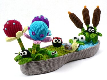 Dekoschale "Am See" -- Tischdekoration häkeln mit Haekelkeks