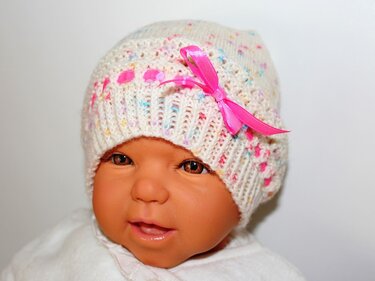 Strickanleitung Baby-Mütze, ca. 5 - 10 Monate aus Wollresten