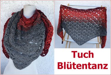 Tuch "Blütentanz" mit 1 Bobbel Woolly Hugs-COTTON häkeln