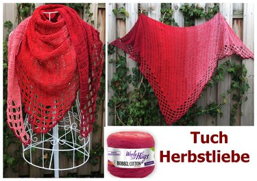 Tuch "Herbstliebe" mit 1 Bobbel Woolly Hugs-COTTON häkeln