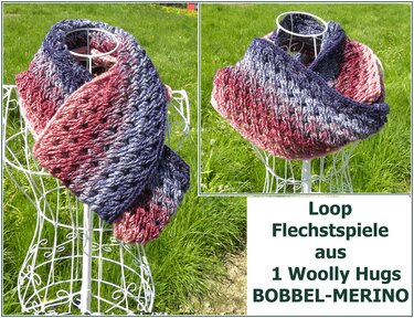Loop "Flechtspiele" gehäkelt mit 1 Woolly Hugs BOBBEL-MERINO - Häkeln