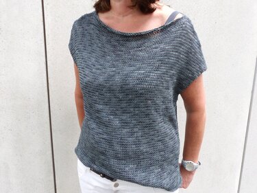 Pulli mit U-Bootauschnitt, Strickanleitung Größe S, M, L, XL