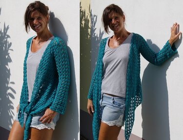 Weste RELAX (Gr. S/M und L/XL - leicht an alle Größen anzupassen) - Häkeln