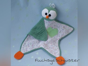 Schmusetuch/Babyspielzeug Pinguin - Häkeln