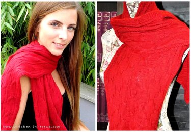 Strickanleitung für Schal in Zopfoptik | *Red Alpaca*