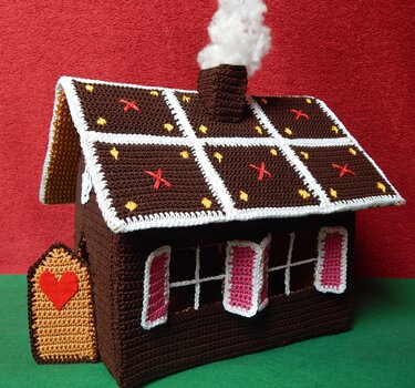 Häkelanleitung Lebkuchenhaus mit Beleuchtung