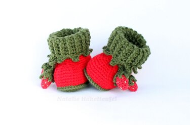 Baby shoes “Strawberry” Size 0 m. - 12 m. - Crochet
