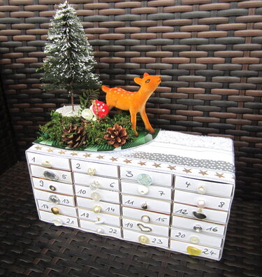 Mimi- Papp-Kommode E-Book Schubladen Basteln aus Karton Adventskalender Weihnachtskalender oder kleine Kommode, Schmuckkästchen von firstloungeberlin