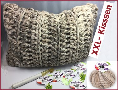 XXL-Kissen aus Woolly Hugs SHEEP - Häkeln