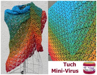 Tuch "Mini-Virus" mit 1 Bobbel Woolly Hugs-COTTON häkeln