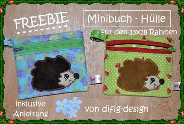 Ith Freebie Stickdatei Minibuch-Hülle für den 13x18 Rahmen - Sticken