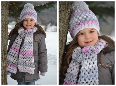 - LUXURY - Bommelmütze Set  häkeln, alle Größen, mit Tabelle