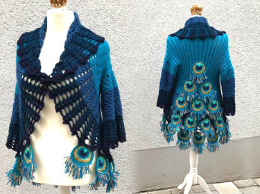 Peacock Feather Jacket - Crochet