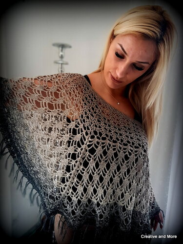 Häkelanleitung Poncho "Elegancé"  - Gr. S/M u. L/XL - Bild 2