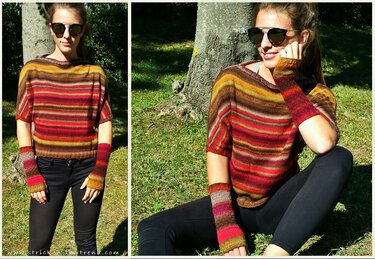 Strickanleitung für Pullover und Handstulpen | *COLOR STRIPES* - SPARSET 2 in 1