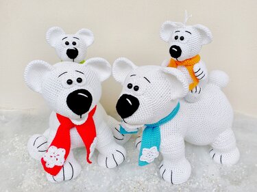 Polar bear family - Crochet Pattern from Diana´s kleiner Häkelshop