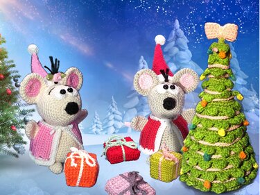 Santa Maus und Mausi - Häkelanleitung von Diana´s kleiner Häkelshop