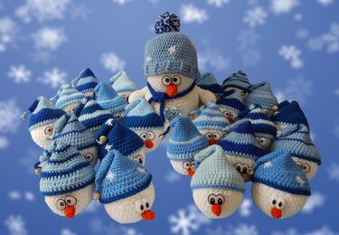 Advent Calendar Fridolin frosty & his snow elves, crochet pattern