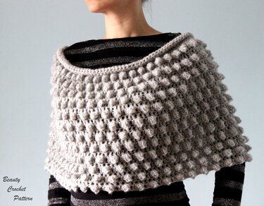 Popcorn Poncho Crochet Pattern