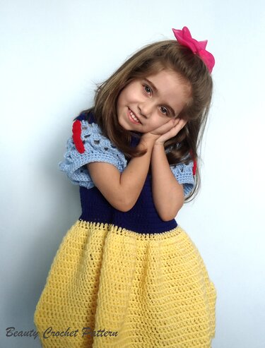 Crochet Pattern Princess Snow White Dress