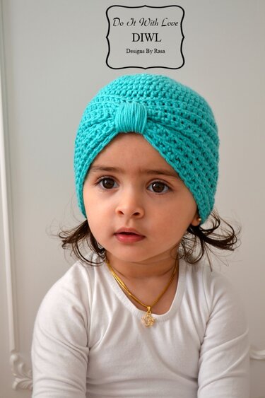 Baby Kinder Turban Style Mütze Häkelanleitung