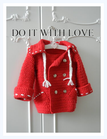  Häkelanleitung E-Book Kinder Jacke/ Mantel in 3 Größen