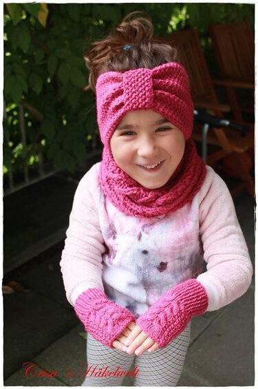 Strickanleitung Set ++ Luisa ++ für alle Größen, Stirnband / Loop / Stulpen