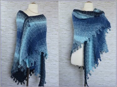 "Arwen" großes XXL-Häkeltuch / Poncho - Häkeln