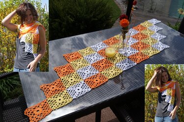 Tischläufer / Tuch SUNSHINE - Häkeln