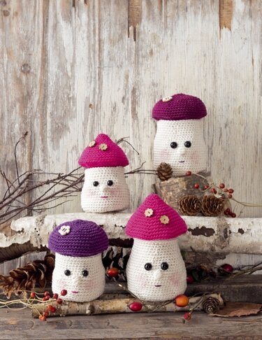 Gehäkelte Dosen in Pilzform - Häkeln