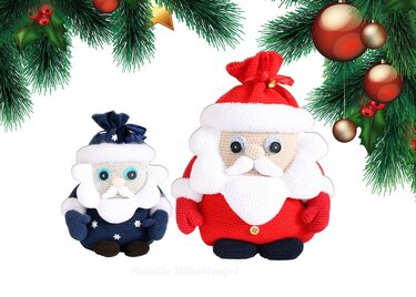 Geschenktaschen "Weihnachtsmann", 2 Gr. - Häkeln