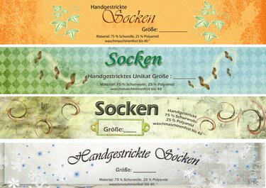 Banderole / Verpackung für selbstgestrickte Socken *Herbst* - Basteln